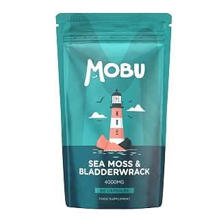 Sea Moss and Bladderwrack - 4000mg - 60 Capsules - Vegan Friendly - Wild Harvested Irish Seamoss - UK Made MOBU - Amazon product rated Grade A