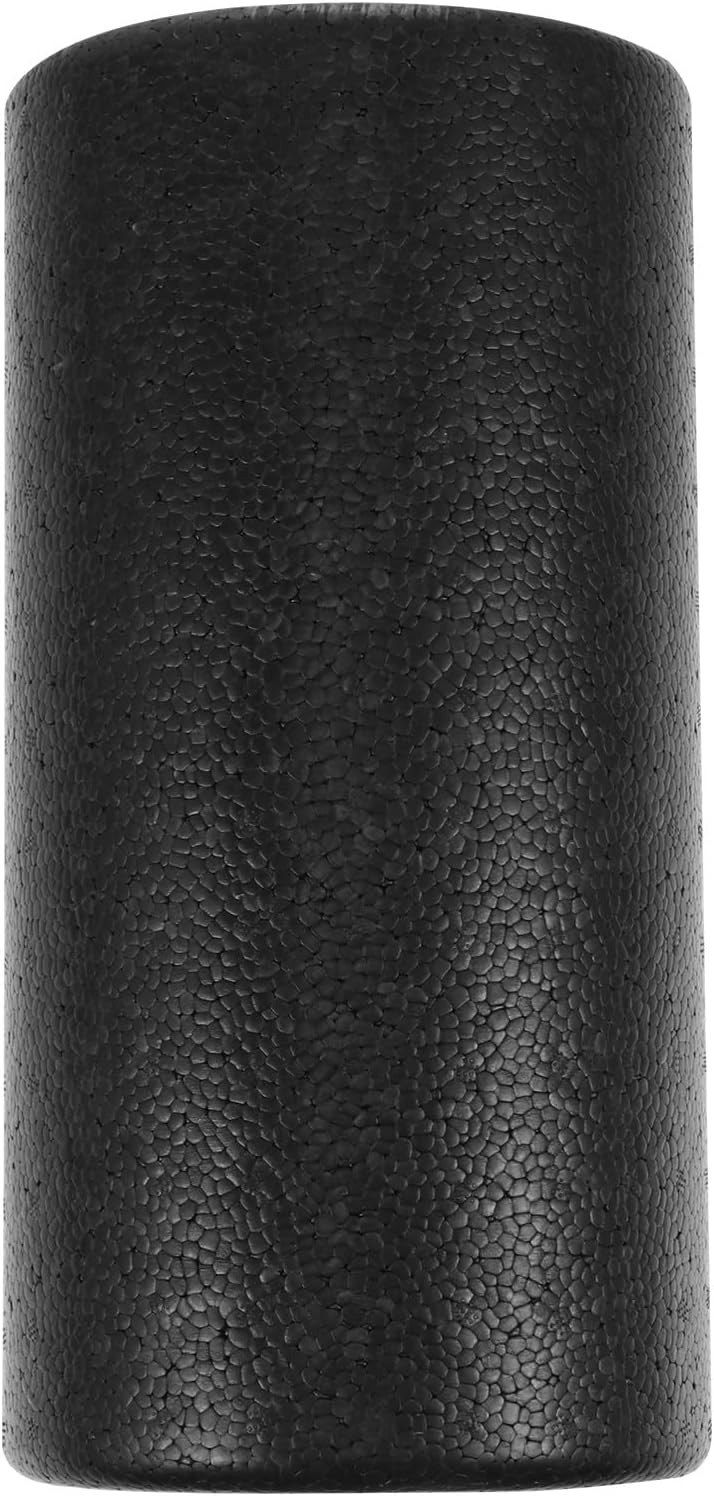 KALLORY Epp Black Exercise Foam Roller 30cm Smooth Surface Muscle Massage Roller for Back and Upper Body Fitness Exercise Therapy