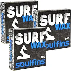 Kit 3 Parafinas Surf Wax 80g Parafina Prancha de Surf Soulfins Wax Grip Surf Água Quente ou Água Fria - KIT 3 PARAFINAS