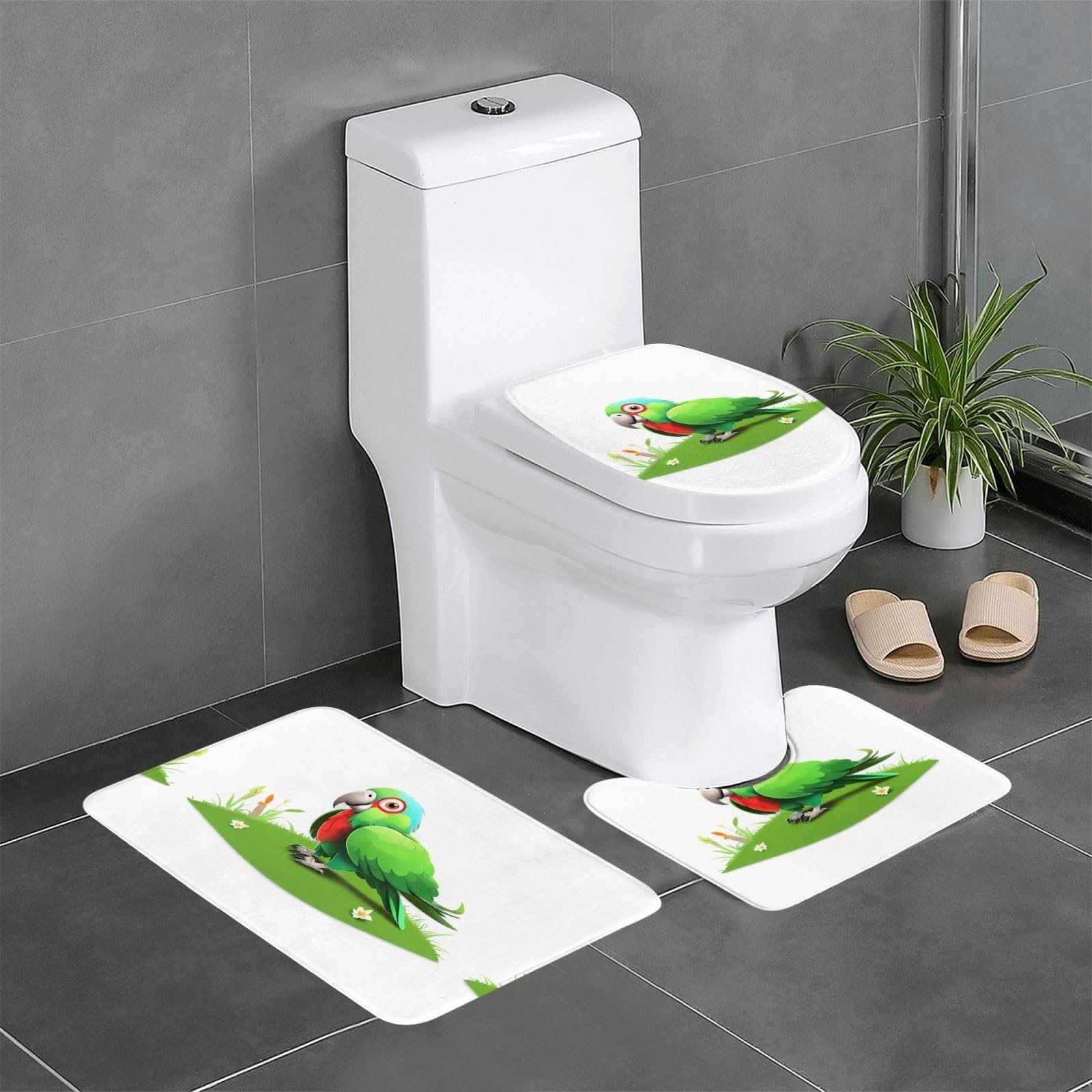 Tapis de bain anti-glissade lot de 3 pièces pour éviter les chutes sur sol humide