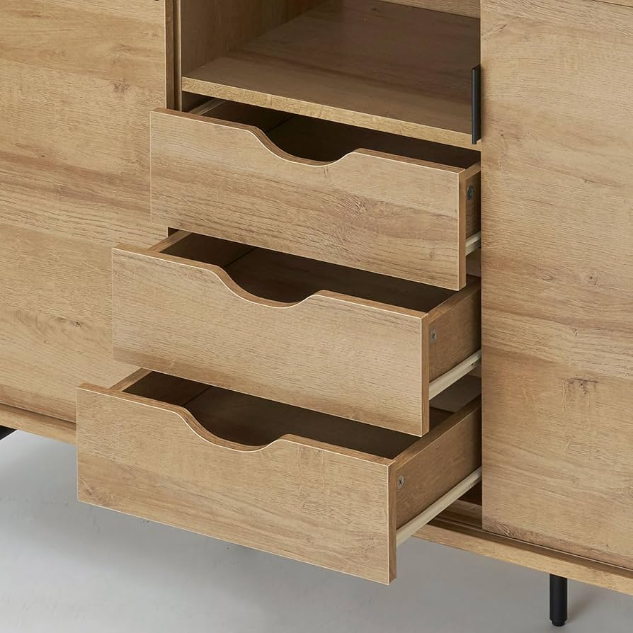 引き取り割引］LOWYA サイドボード キャビネット 幅74 幅74