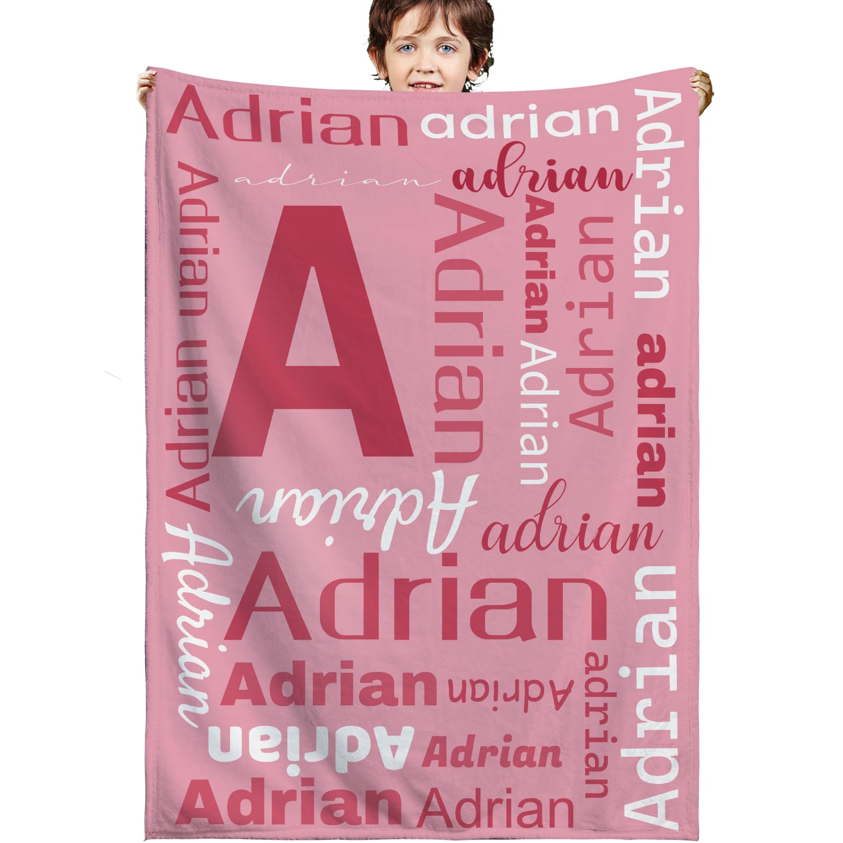 XNBTIM Personalised Baby Blanket,Customised Baby Blanket for Newborn,Custom Kids Blanket, Personalized Blankets for Kids adults,Name Blankets Personalized Kids,Birthday Christmas Valentines Day Gift