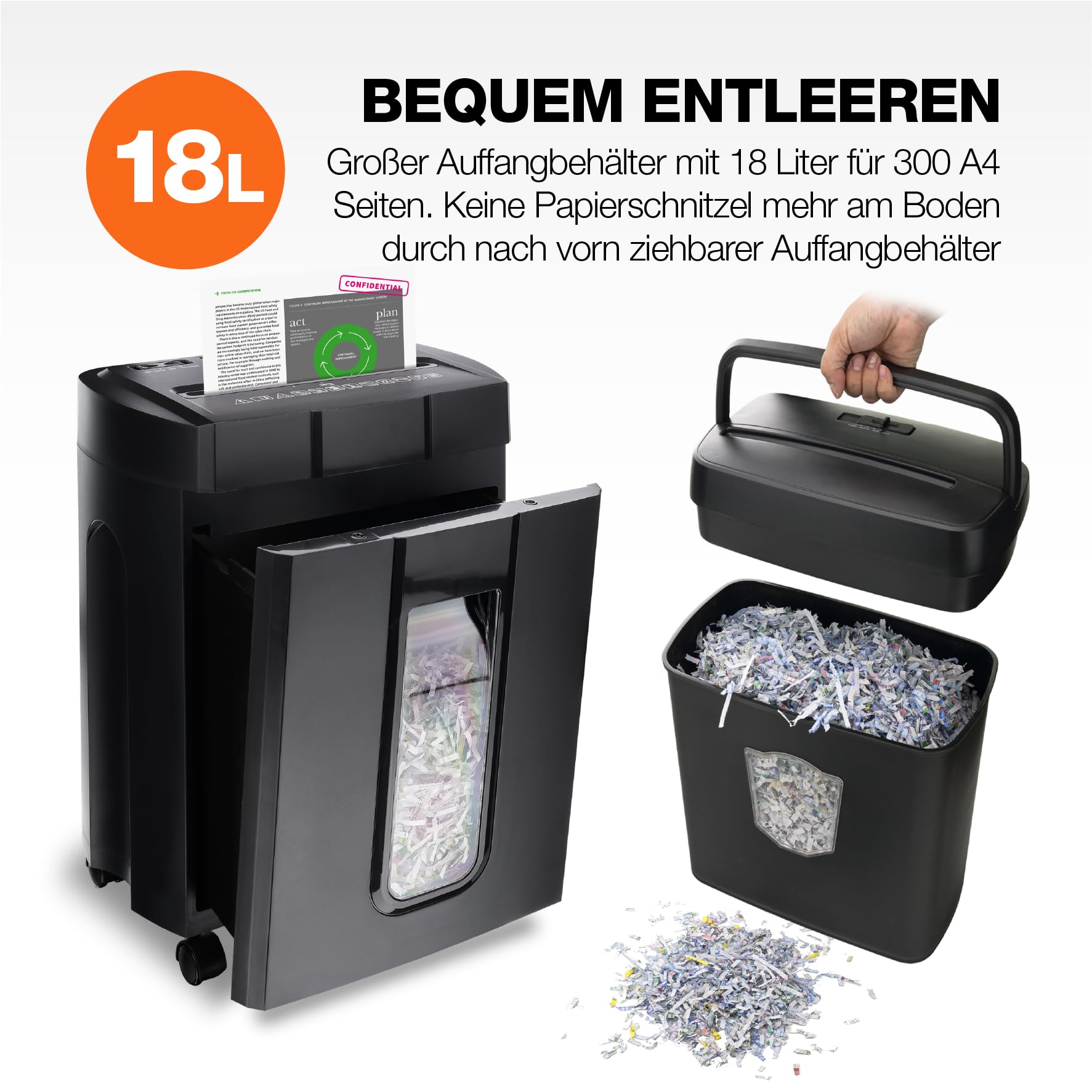 Peach PS500-70 Niszczarka Dokumentów, Wielokolorowy, 18 l
