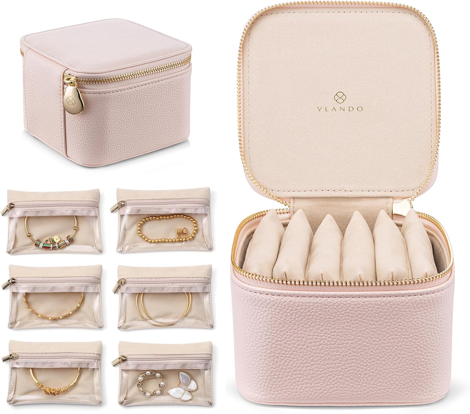 Vlando Travel Jewelry Box Organizer – 6 Small...