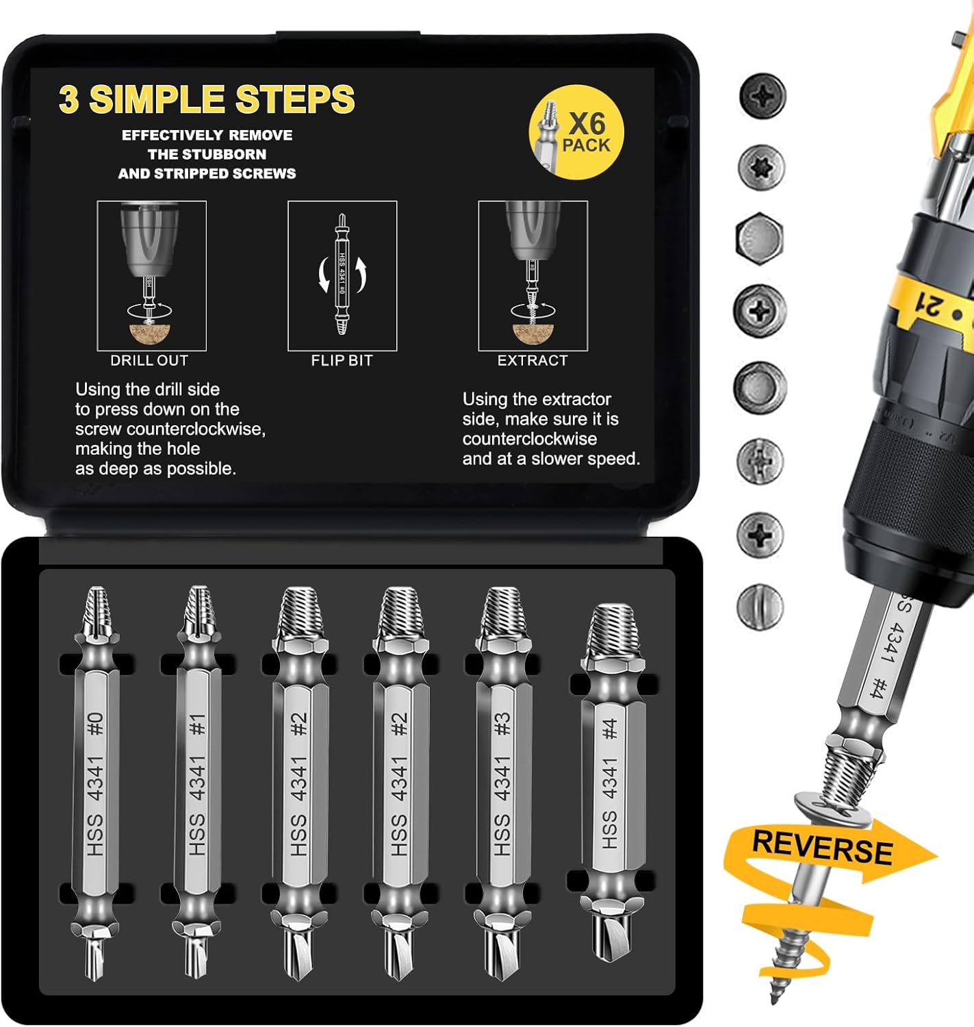 Fathers Day Dad Gifts for Husband from Daughter Son - Screw Extractor Set - Tools Gadgets for Men Bolt Extractor Kit - Birthday Christmas Stocking Stuffers for Men Him Boyfriend