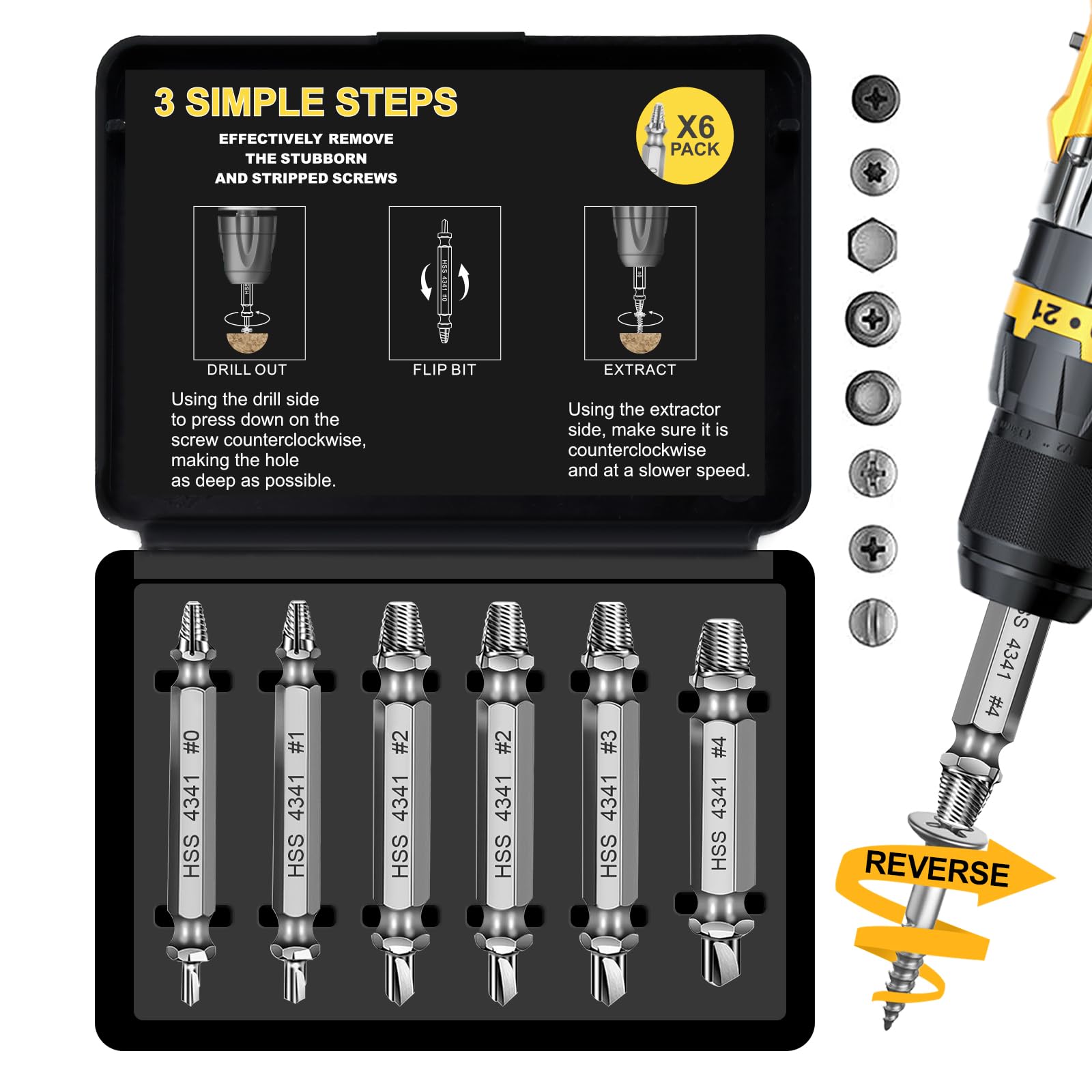 Fathers Day Dad Gifts for Husband from Daughter Son - Screw Extractor Set - Tools Gadgets for Men