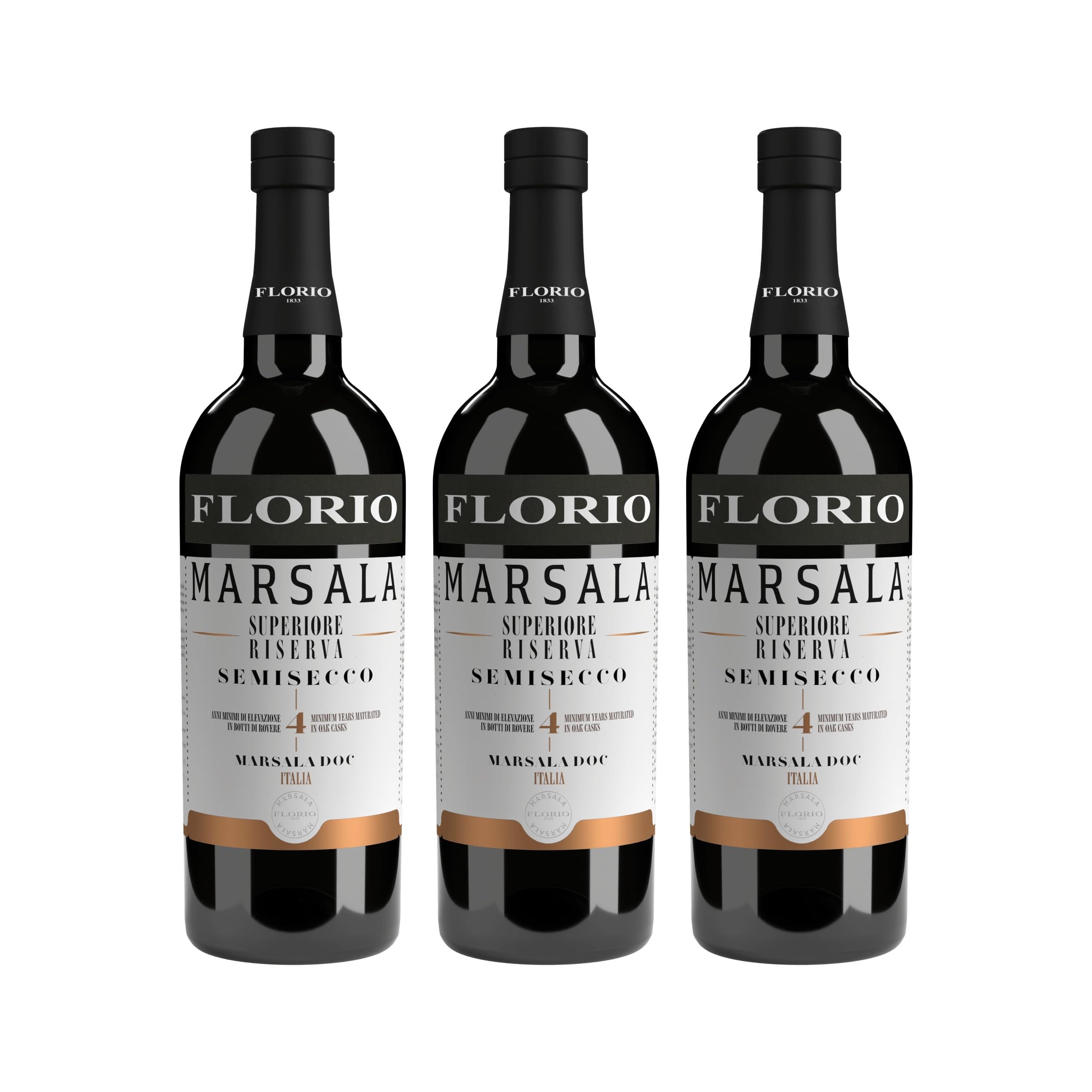 Cantine Florio Marsala Superiore Riserva Semisecco Marsala halbtrocken Italien inkl. FeinWert E-Book (3 x 0.75 l)
