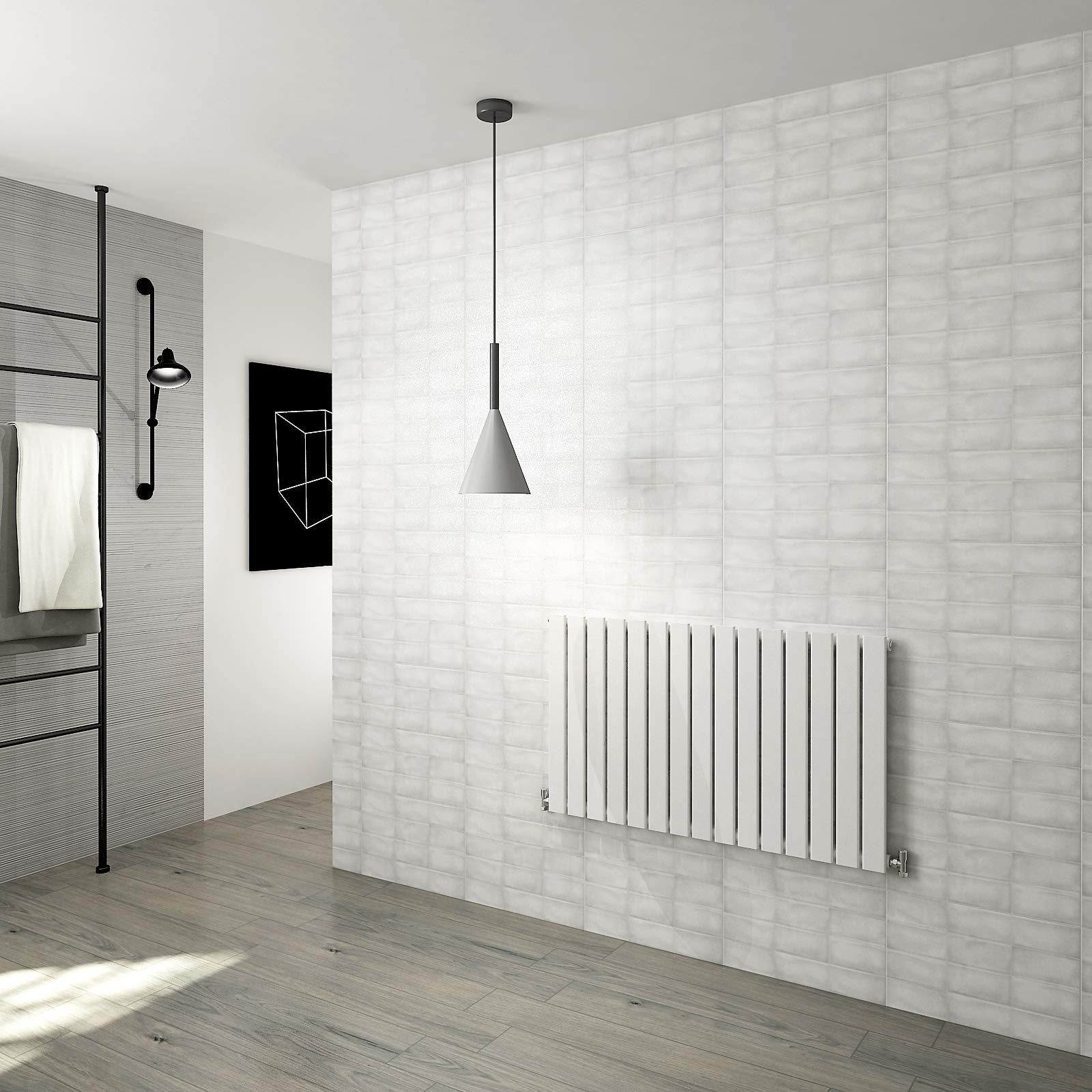 Huiyang White Horizontal Flat Panel Designer Radiator Central Heating Rads Single 600X1020mm