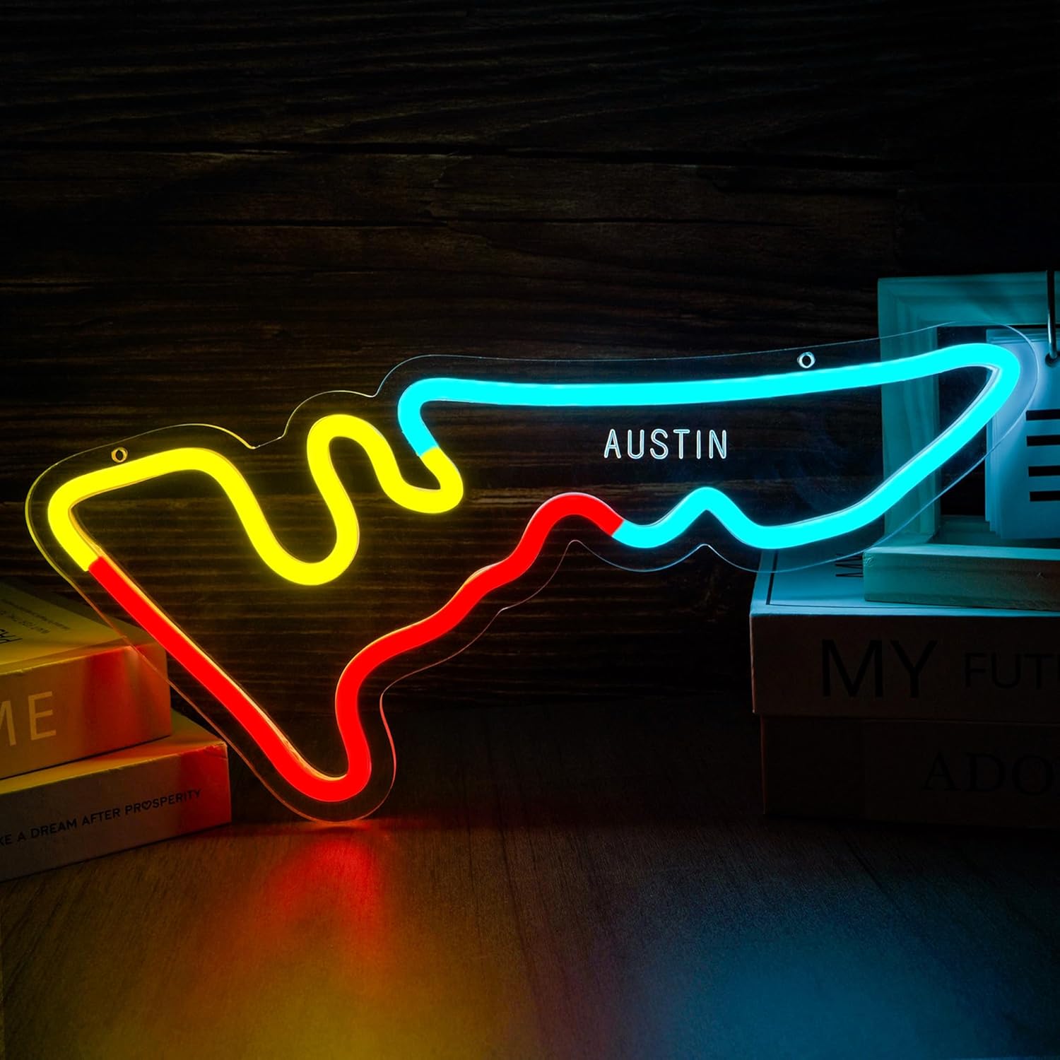 Circuit Neon Sign for Wall Decor USB Powered Wall Art Racing Track Neon Light Dimmable Led Sign for Man Cave Garage Game Room Gift for Formula 1 Fans (16.4 * 8 inches)