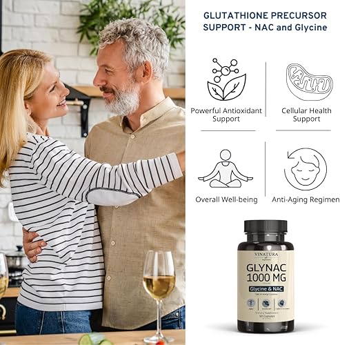 Vista 4 de VINATURA Suplemento GLYNAC 1000MG - Suplemento de glicina y NAC - 90 Cápsulas