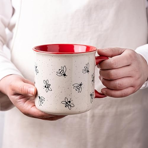 Miniatura 26 de AmorArc Juego de 2 tazas de café de cerámica grandes de 22 onzas, tazas de gran tamaño con mango grande para hombres, mujeres, papá, mamá, taza