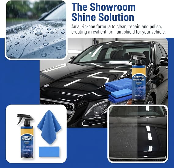 2PCS Advanced Ceramic Coating Car Spray Wax, Quick Effect Coating Agent for Shine and Protection, Waterless Wash Nano Polish Spray for Cars Motorcycles Boats