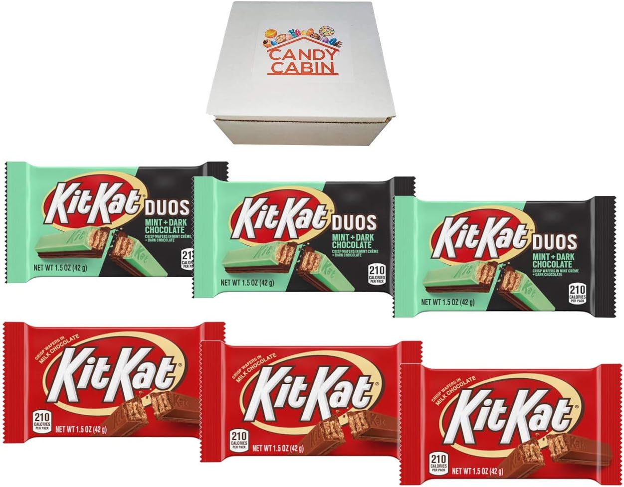Kit Kat Chocolate Candy Bars Variety Box, 1.5 Oz Bars (Pack of 6) by CANDY CABIN (Duos - Milk Chocolate)