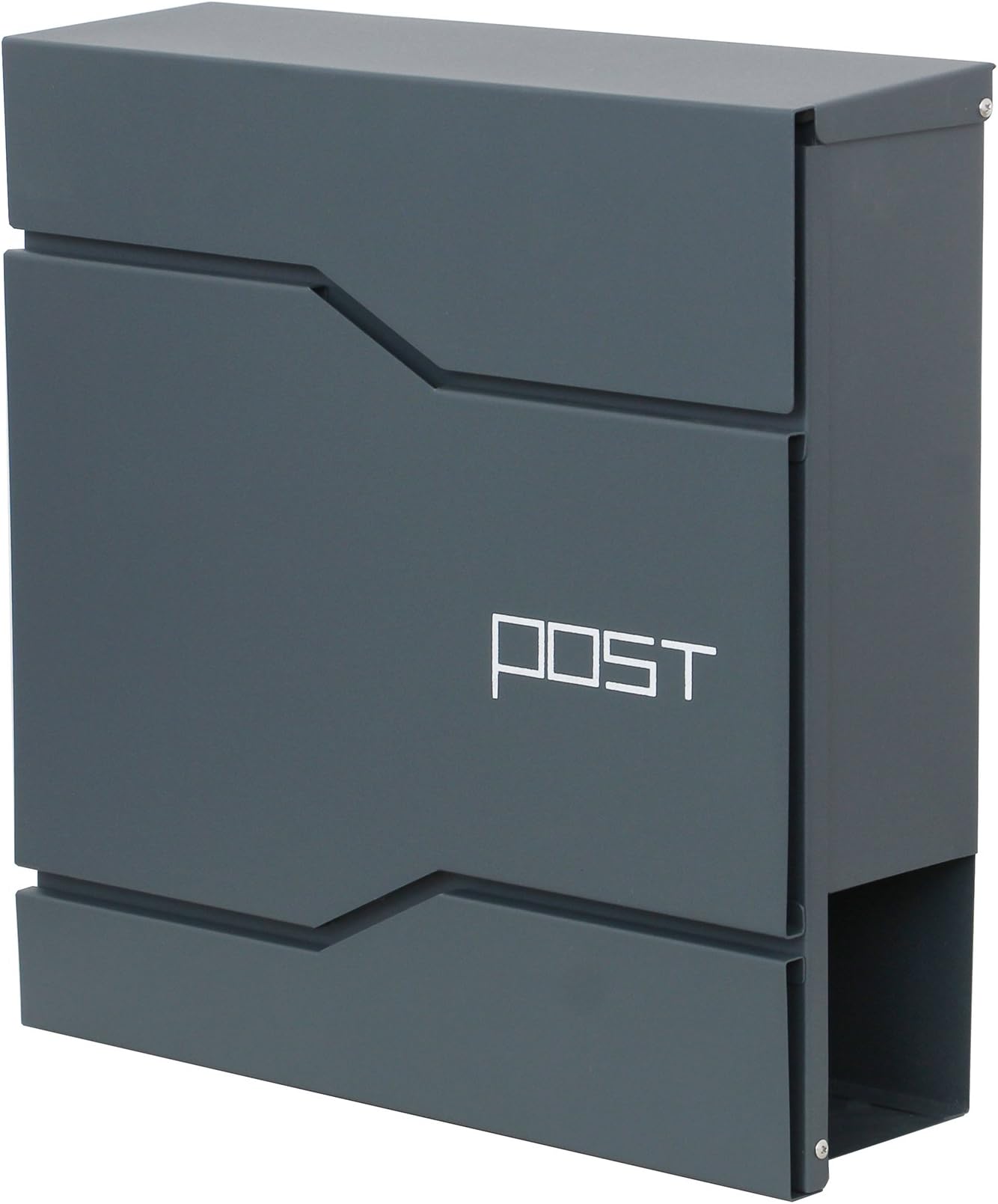 LZQ – Modern Designer Wall-Mount Letterbox Brushed Stainless Steel Mail Letter Post Box with Newspaper Holder – Anthracite Post Box with Newspaper Holder