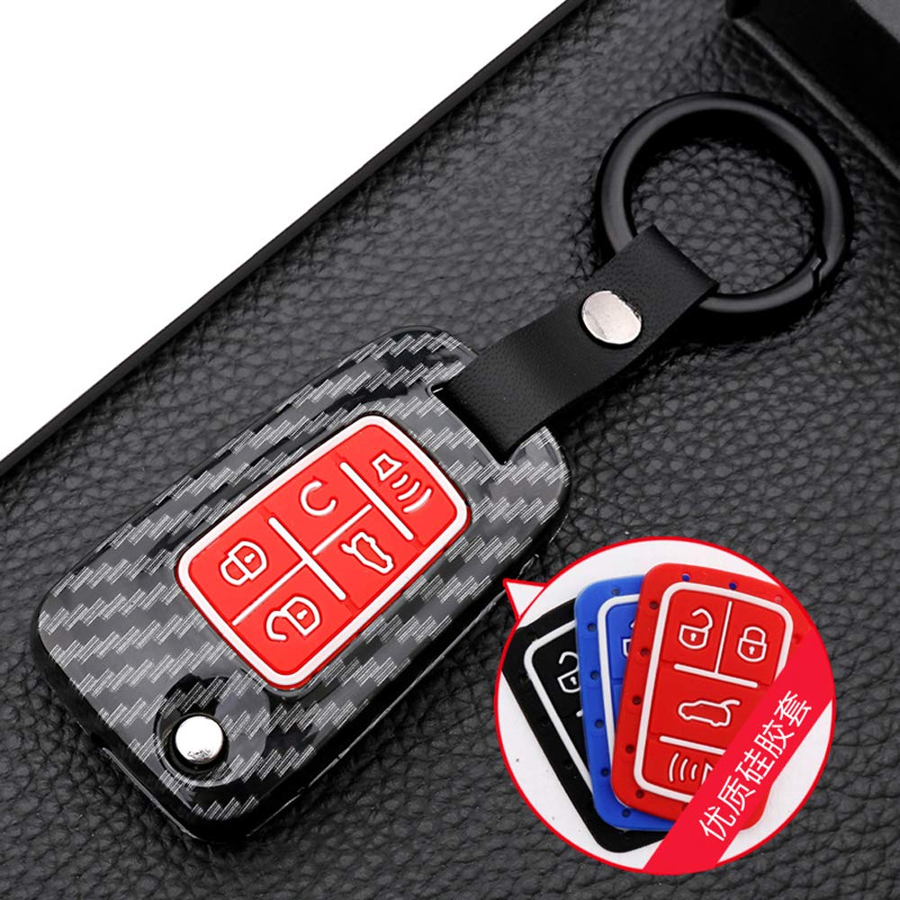 ontto Guscio Cover per Chiave Telecomando Auto per Opel Astra Corsa Insignia Karl Mokka Zafira Chevrolet Camaro Cruze Volt Coprichiave in Lega di Zinco Custodia Protettivo Portachiavi-Nero Rosso A