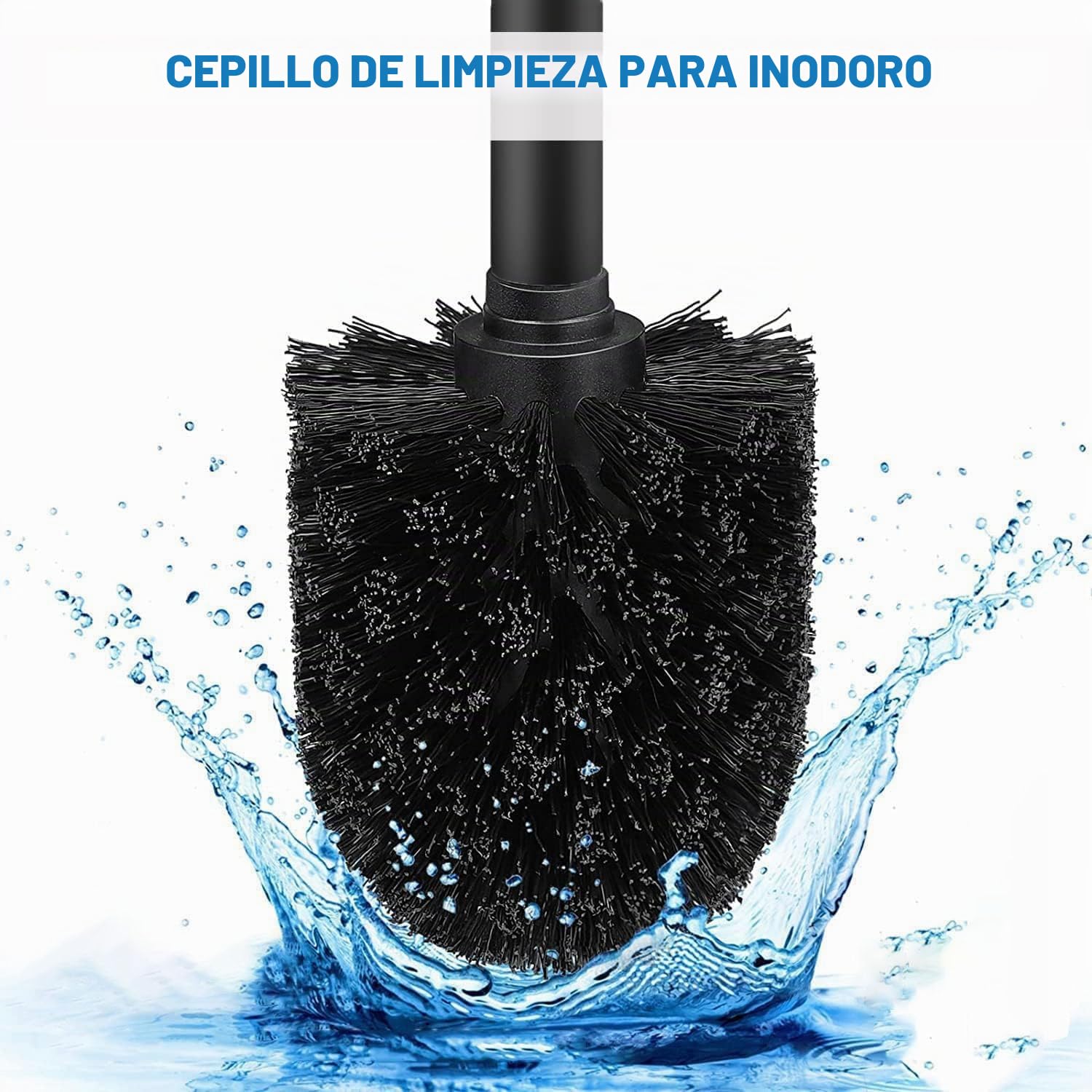 Escobilla de Inodoro, con 2 Cabezales de Cepillo, 7 cm de diámetro, de Acero Inoxidable 304, para la Limpieza del baño(PP Plateado)