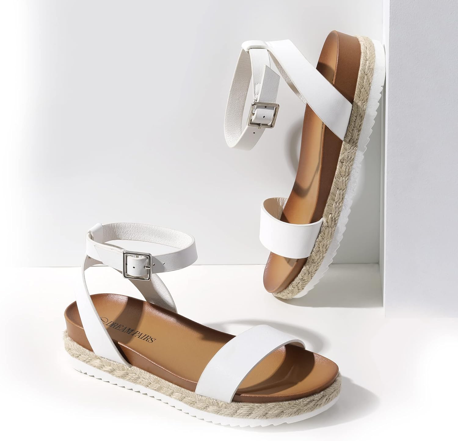 DREAM PAIRS Women's Open Toe Platform Espadrille Wedge Sandals Comfortable One Band Dressy Casual Sandals for Women - Image 2