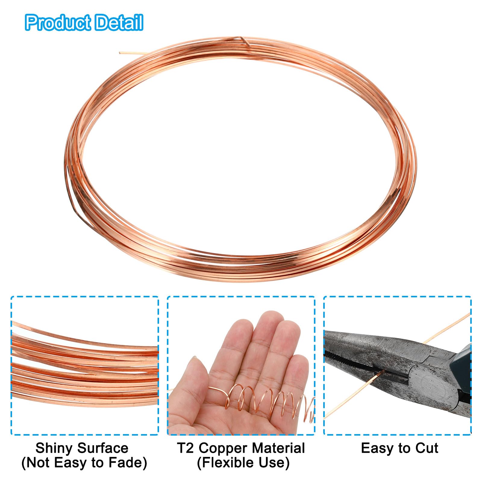 PATIKIL 99.9% Half Hard Copper Wire - Image 4