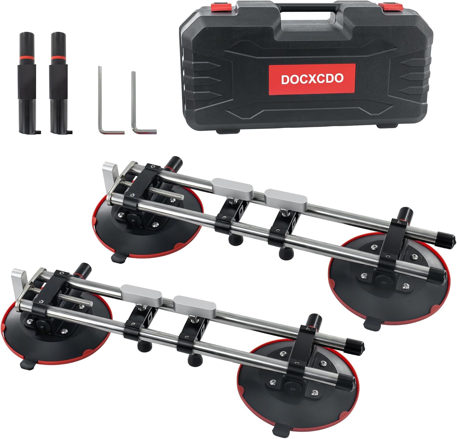 Seamless Stone Seam Setter,2 Pack Granite Seam Setter for Countertop Joining & Leveling Installation Tool for Tile?Granite, Stone, Marble, Slab(With 2 Replacement Air Pump) Red