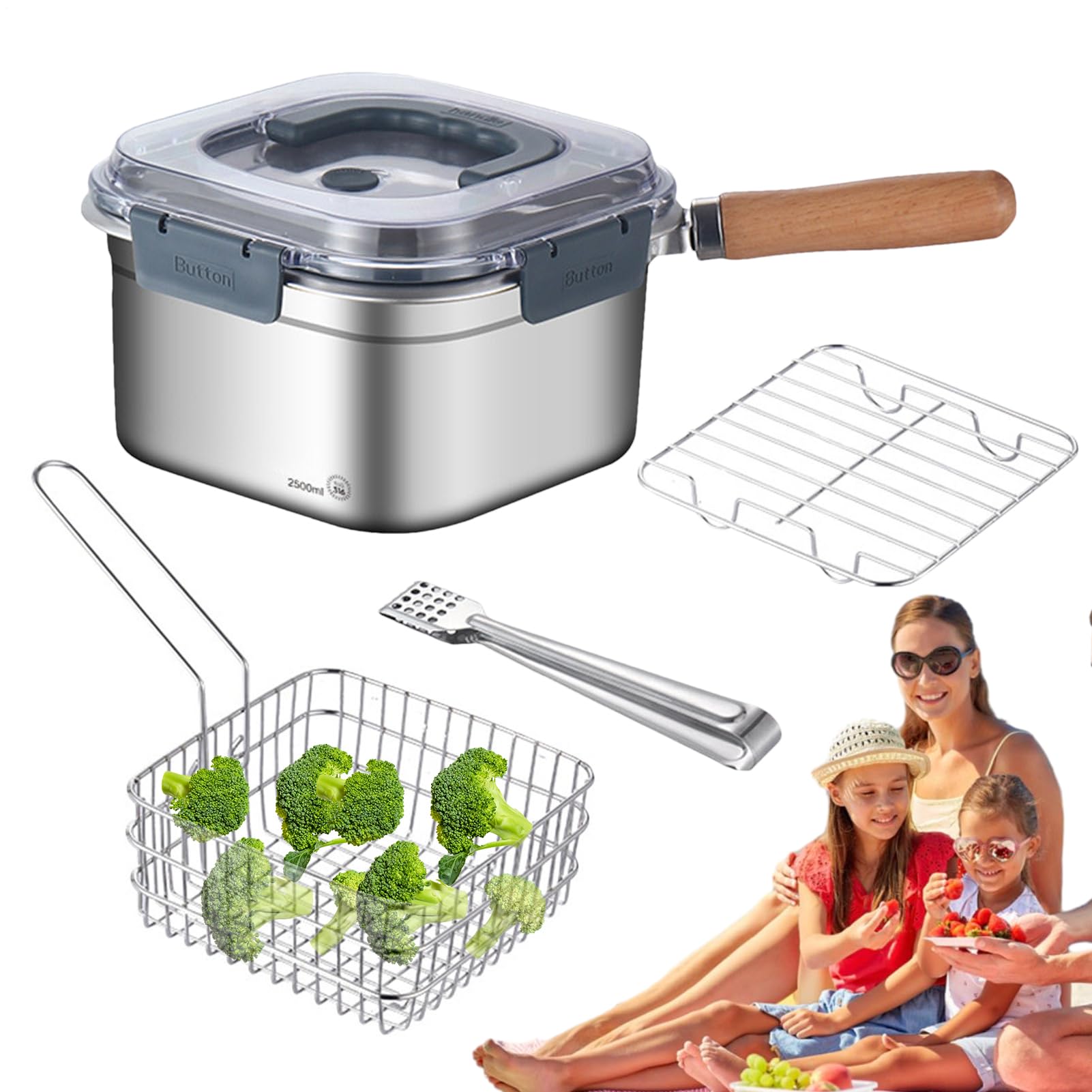 Juego de Cocina de Senderismo | 2500 ml de Camping de Cocina portátil