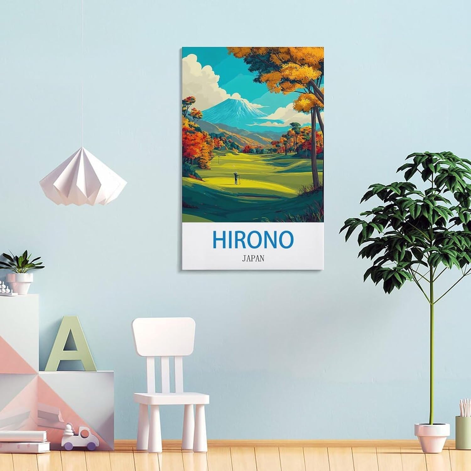 FUADDGG Hirono Golf Japan Vintage Travel Posters Canvas Art And Wall Art Picture Print