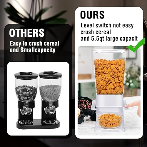 Miniatura 7 de Dispensador de cereales para encimera, 2 unidades, 5.5 L, dispensador de almacenamiento de cereales para despensa, contenedores de arroz para