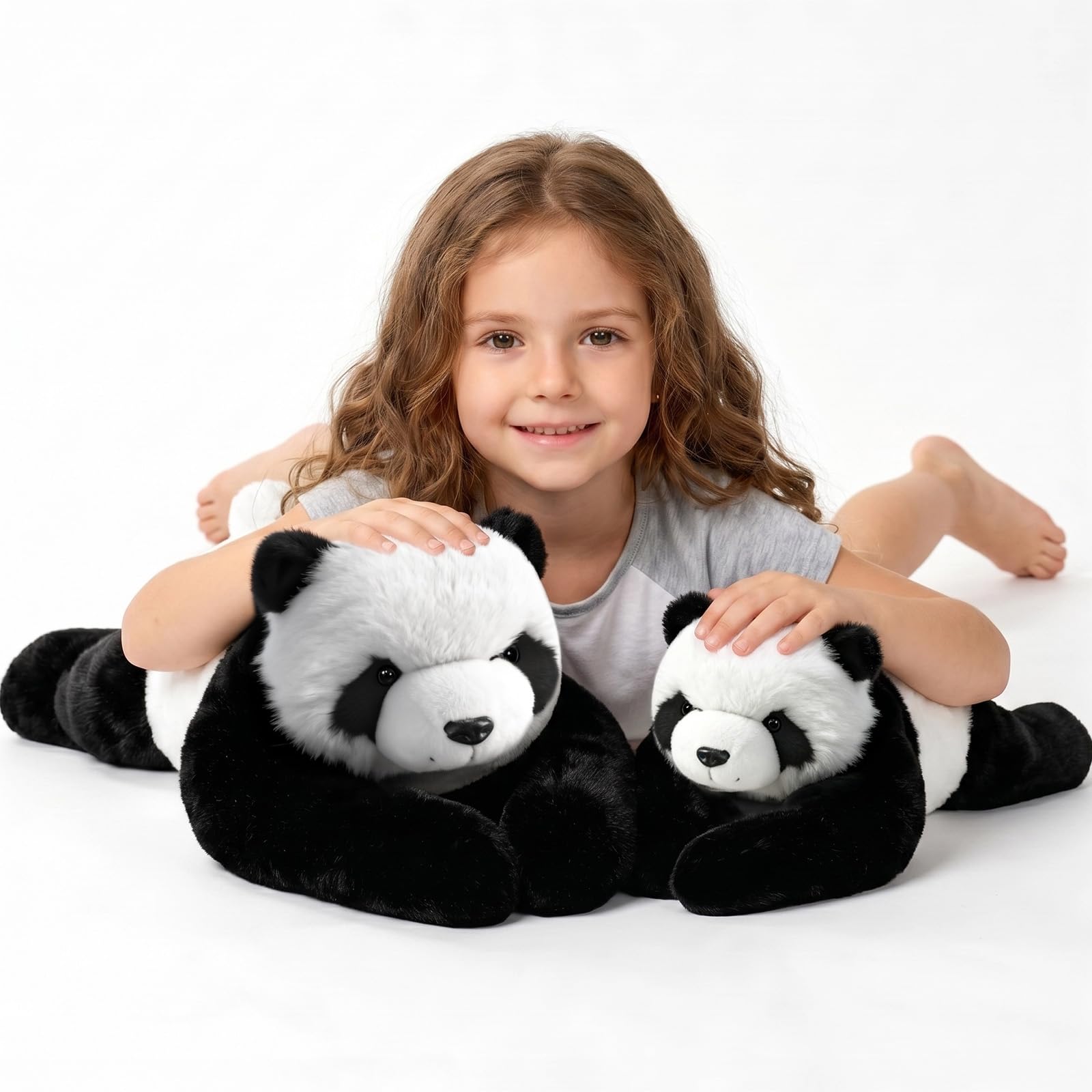 FUHSY Weighted Panda Plush Toys,63cm Large Soft Plush Teddy Toy with Long Weighted Arms Soft Plushes Pillow for Hugging Companion,Cute Panda Animals Toy Gifts for Kids & Adults Sleep Support (Large) â image 1