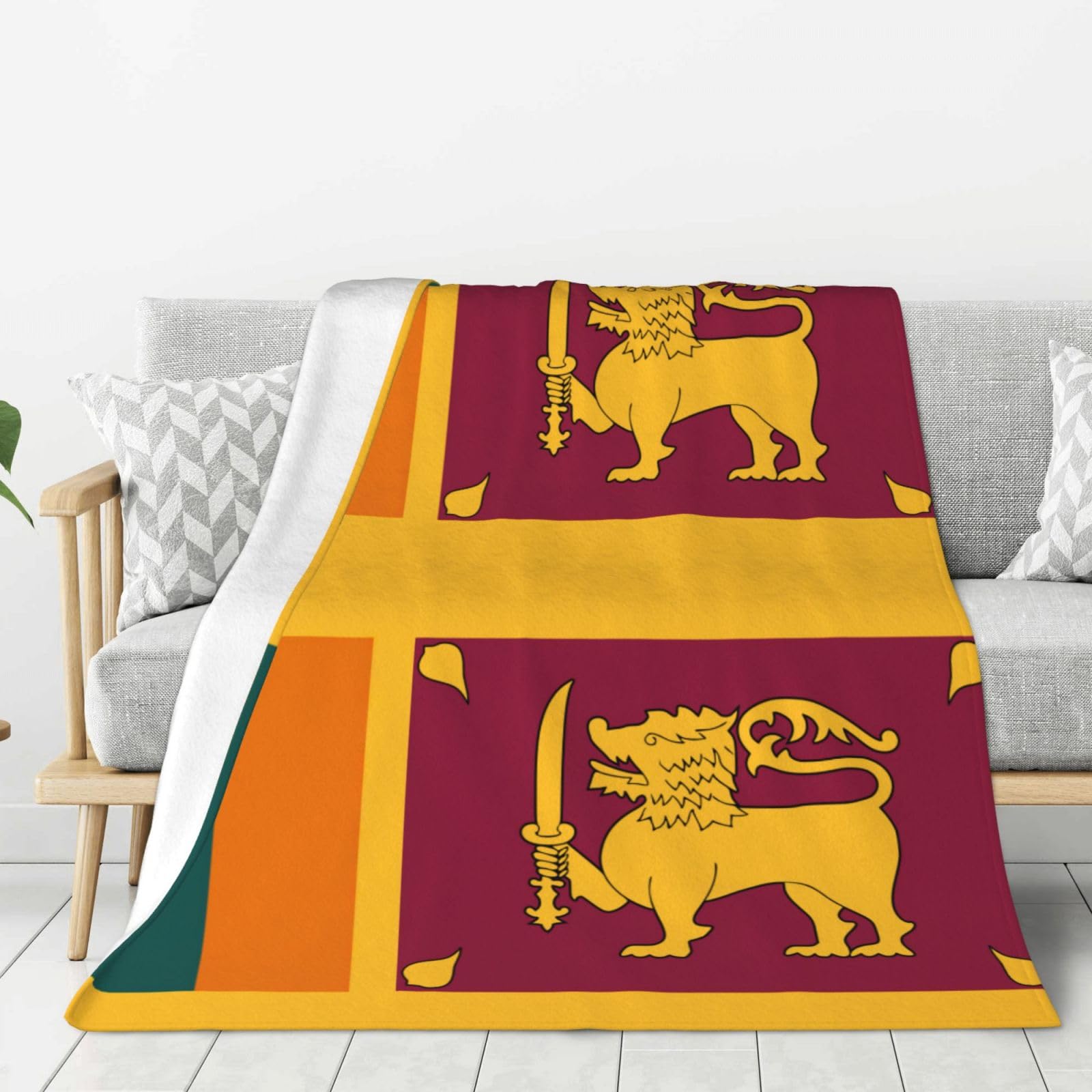 Couverture flanelle imprimée drapeau Sri Lanka plaid lit canapé