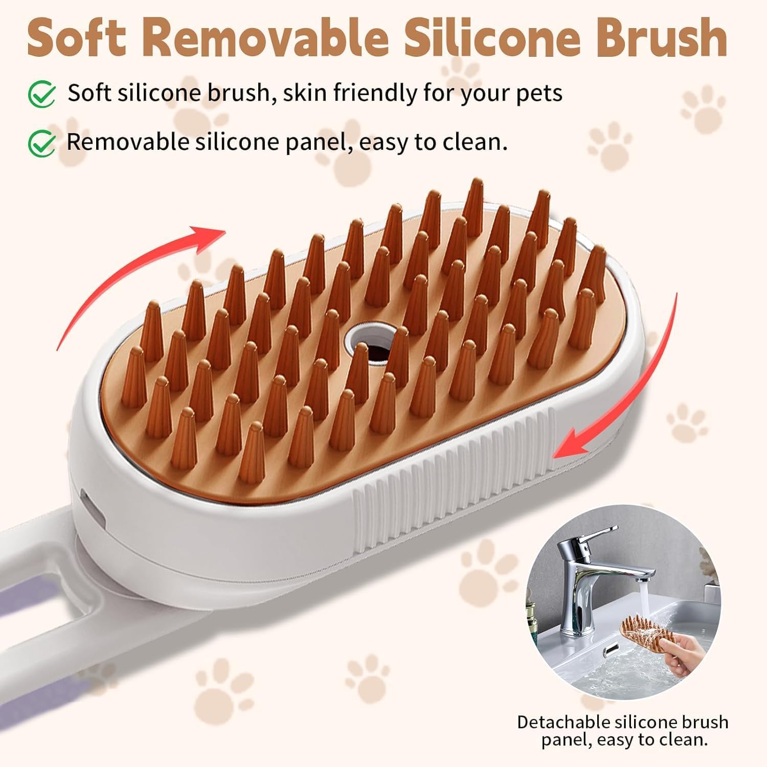 4 in 1 Cat Steam Brush for Shedding Rechargeable Dog Steamy Brush, Anti-Static Steam Pet Brushing, Massage, Cleaning - Image 3