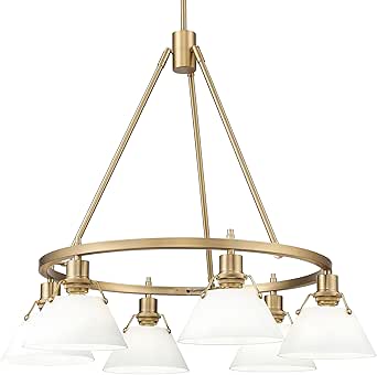 Golden Lighting Yep Orwell 6-Light Chandelier in Brushed Champagne Brass and Opal Glass