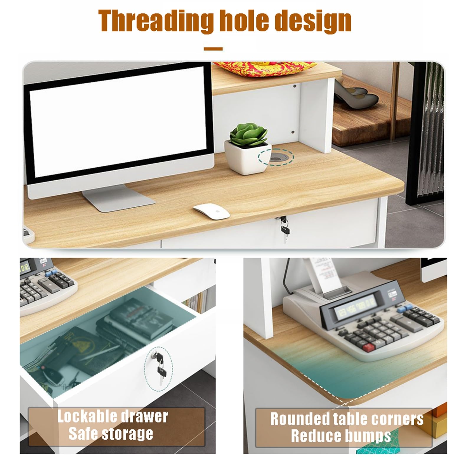 Cassettiera con serratura per hall e saloni - Elegante Banco Cassa con chiave Elegante mobile per spazi professionali Design moderno per una migliore esperienza del cliente.