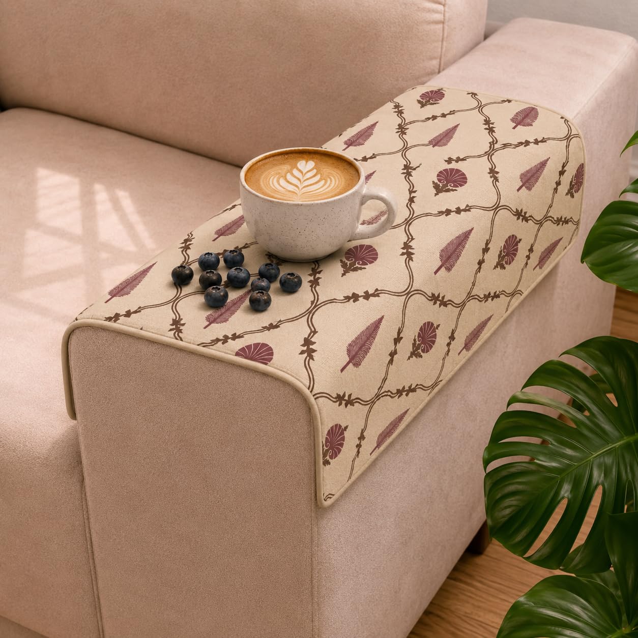 STITCHNEST 'Eden Weaves Collection Series' Sofa Armrest Cover | Elegant Woven Fabric, Washable & Durable for Modern Living (18 x 22 Inches)
