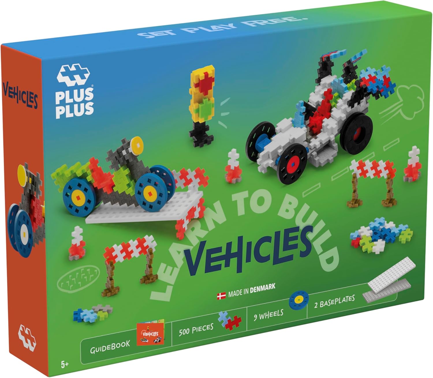 Plus-Plus 9607011 Creative Building Blocks Vehicle Set PlusPlus Go Ingenious Construction Toy 500 Pieces