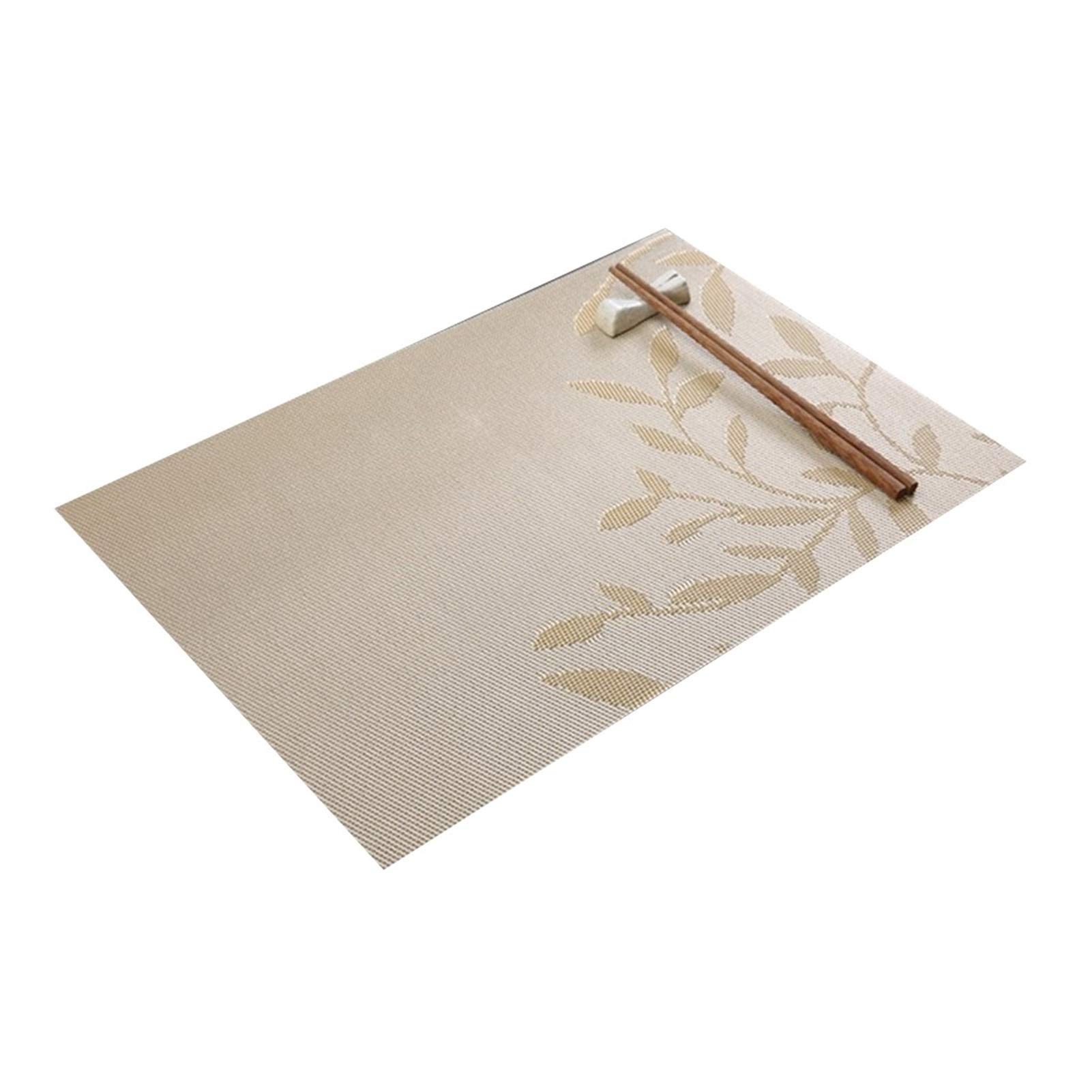 Juego de 4 manteles Individuales rectangulares de plástico para jardín de Infancia, manteles Individuales Antideslizantes para vajilla, macetas y Platos (Beige)