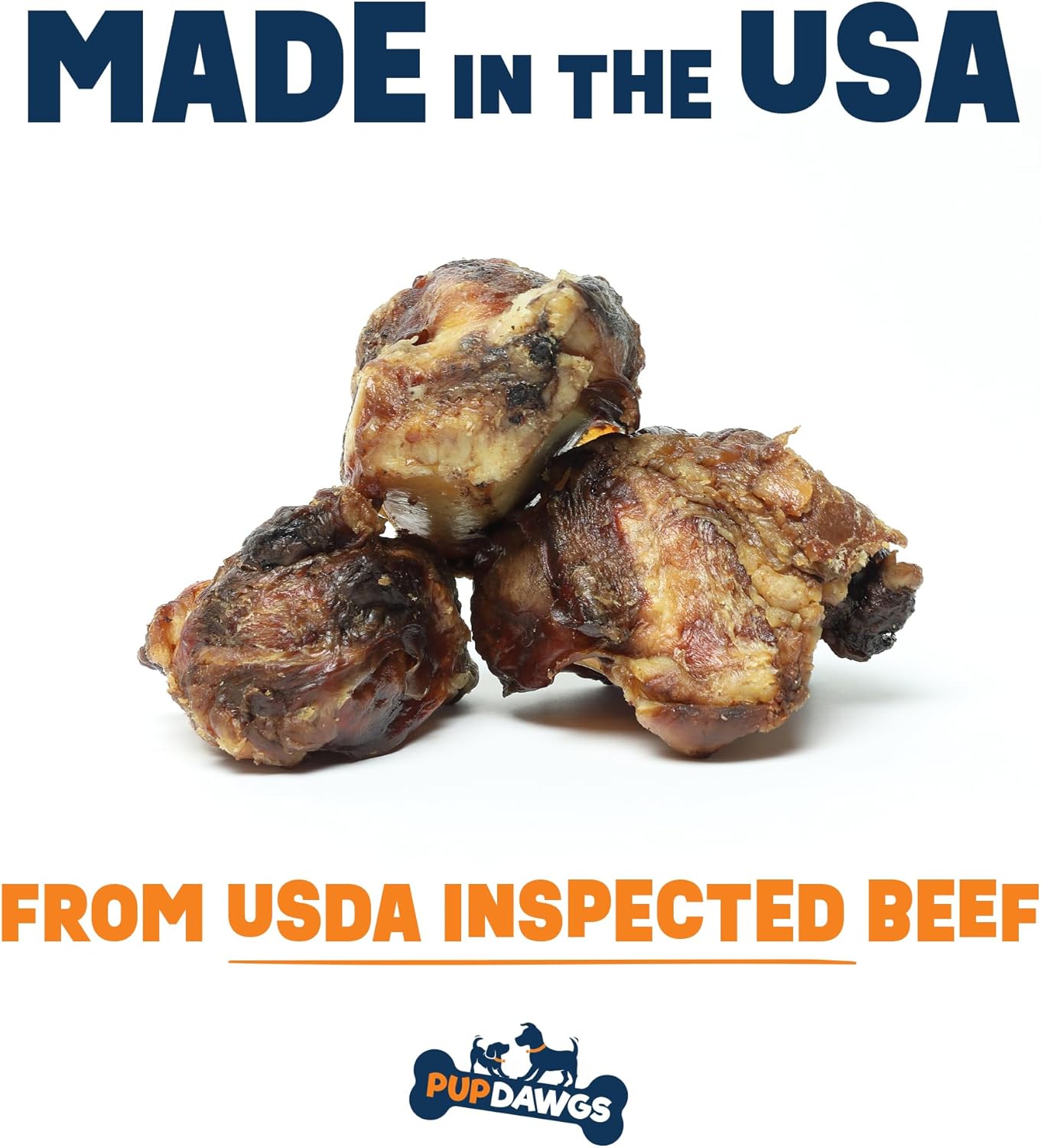Beef Knee Cap Bones for Dogs Made in The USA | Single Ingredient Long Lasting & Protein Rich (10 Piece Pack)