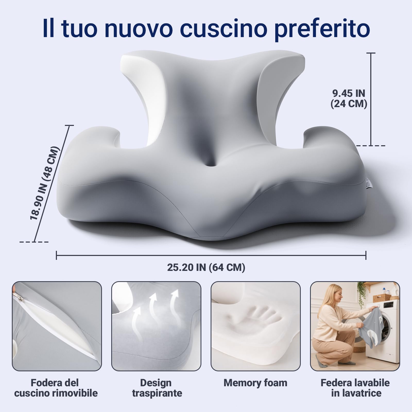 COSYLAND Cuscino Cervicale per Dormire, Design Cavo Antipressione