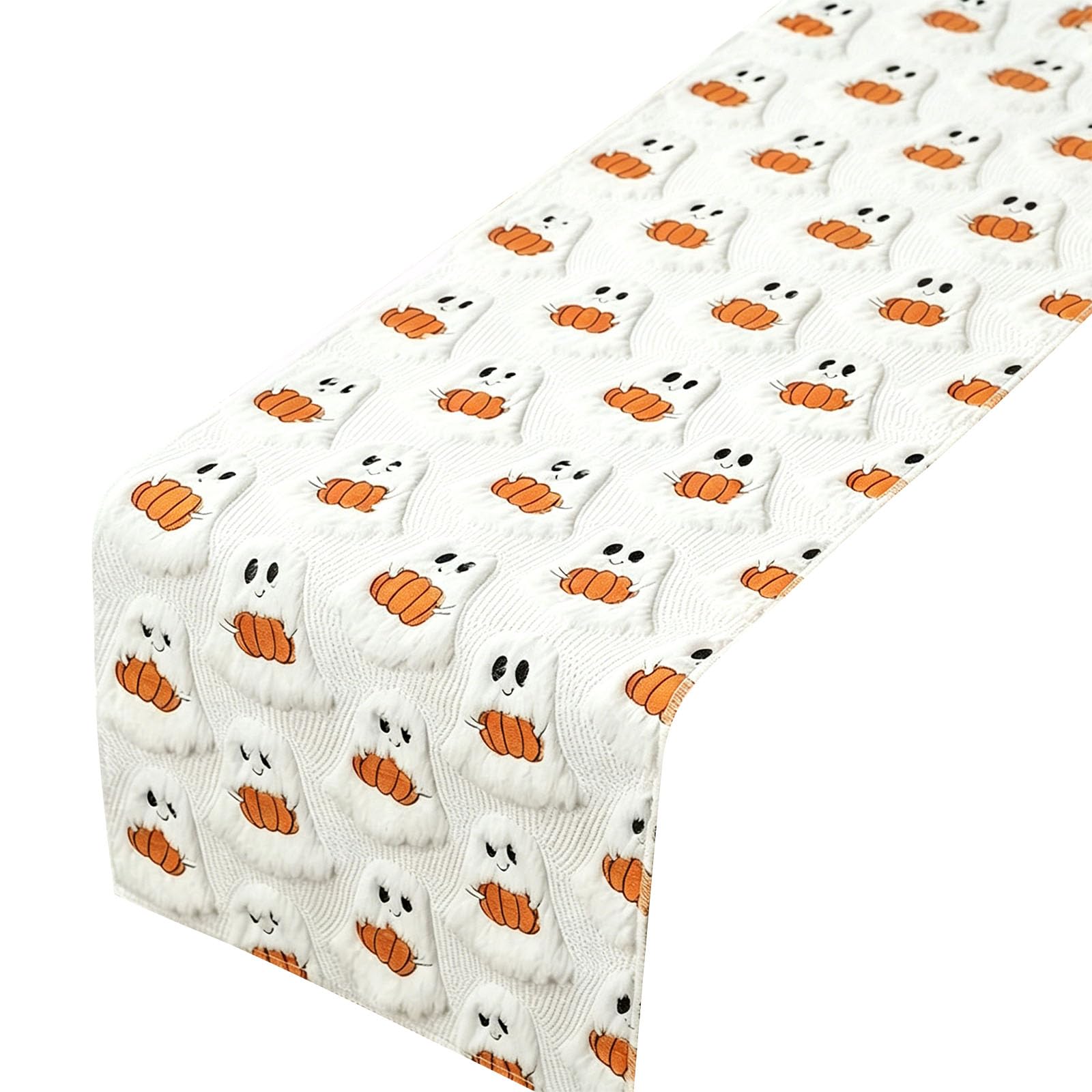 Table Runner with Pumpkin Theme for Seasonal Home Decor in Polyester Plush for Dining Table and Console Display Harvest Accent Seasonal Scarf Tabletop Runner Autumn Dining Linen Console Decor Bed Home