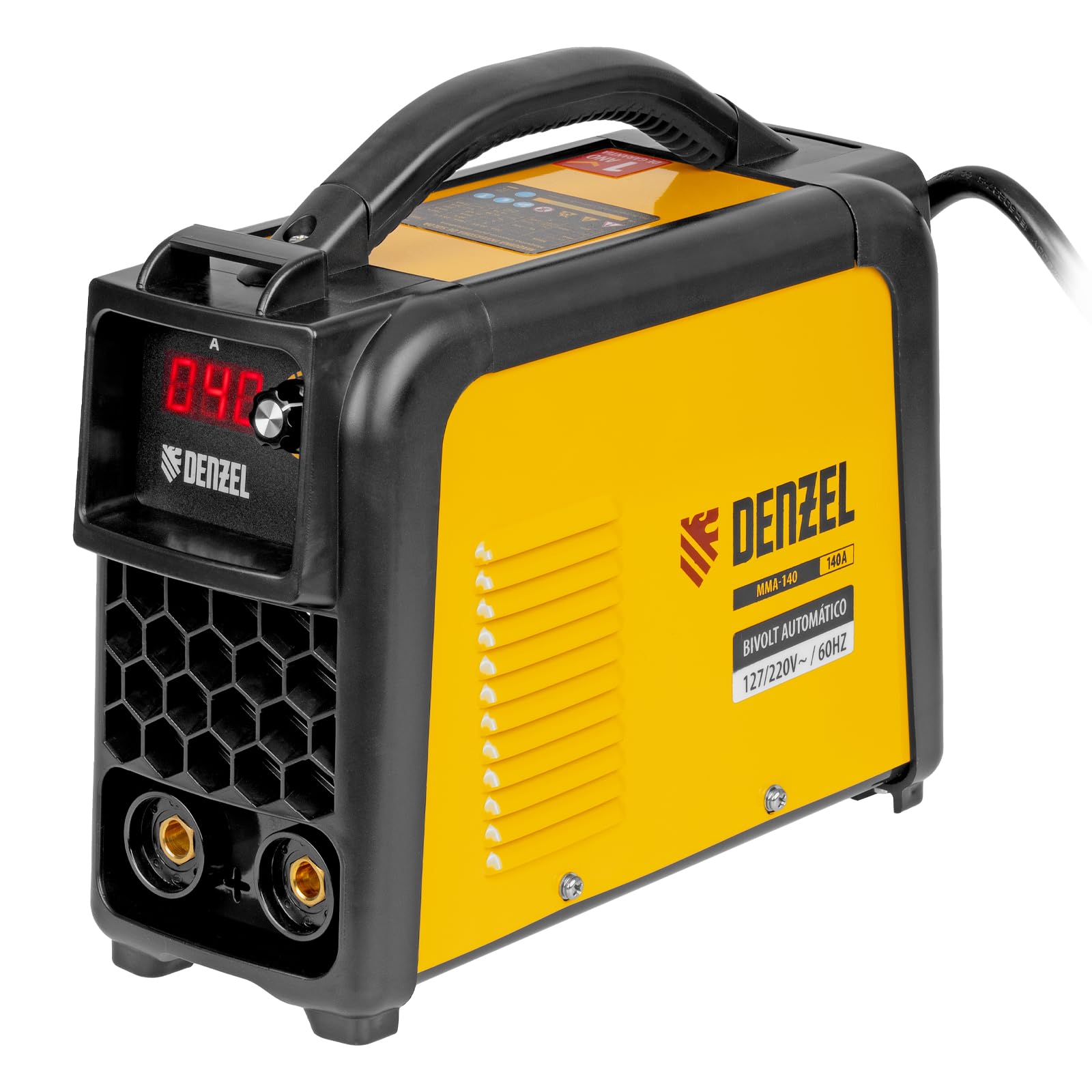 Denzel Máquina de Solda Inversora MMA-140, 140A, Bivolt, 60Hz, Amarelo e Preto