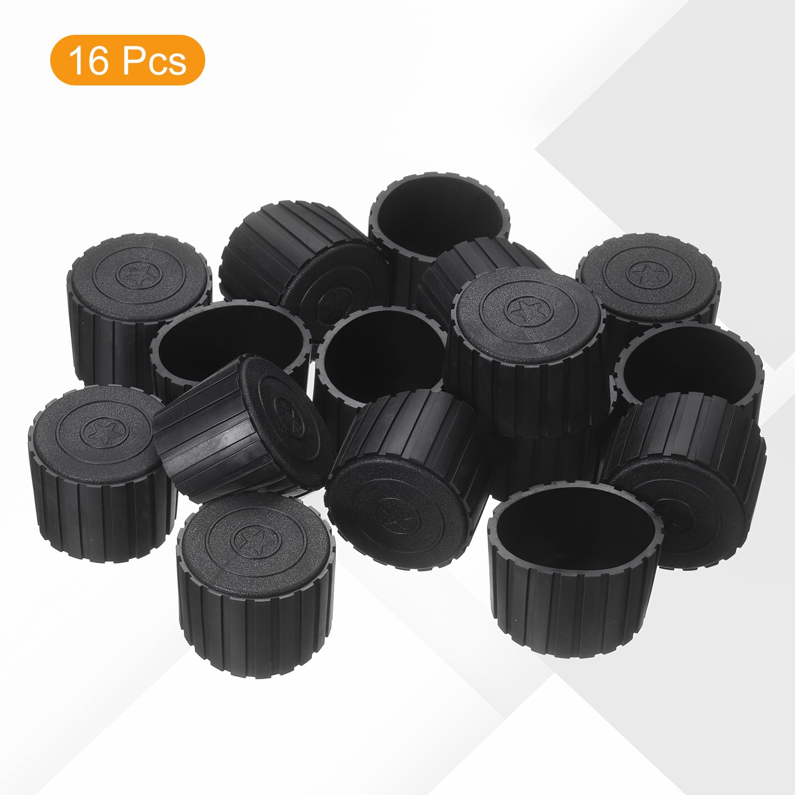 uxcell 16 tappi per gambe di sedie, 4,5 cm, in PVC, antiscivolo, rotondi, per mobili, colore nero