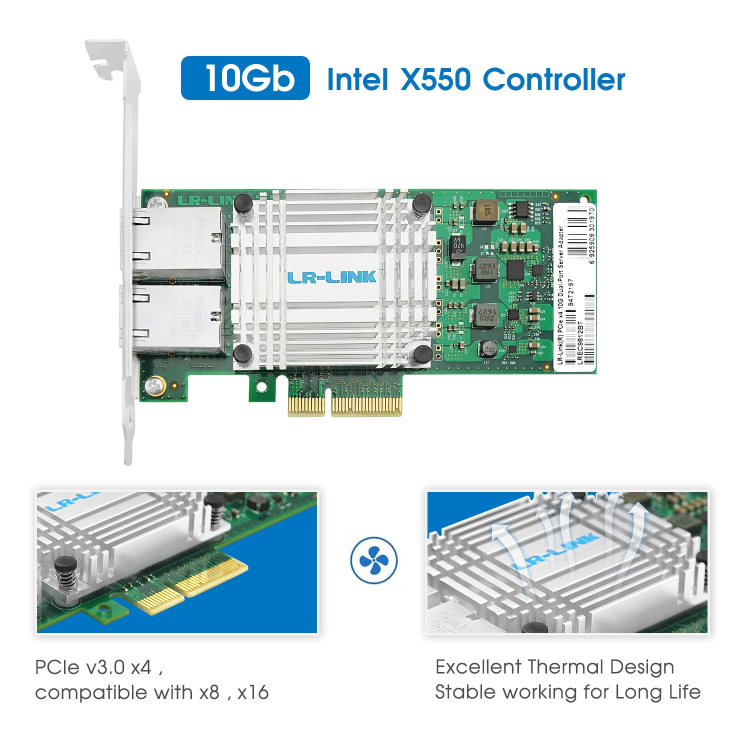 Amazon.com: 10Gb PCI-E Network Card for Intel X550-T2,Dual