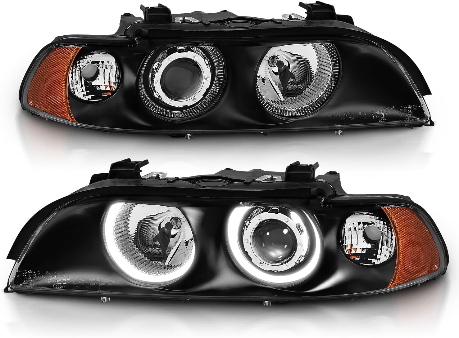 Fleetwoood American Tradition 2001-2003 RV Motorhome Pair (Left & Right) Replacement Projector Headlights Black