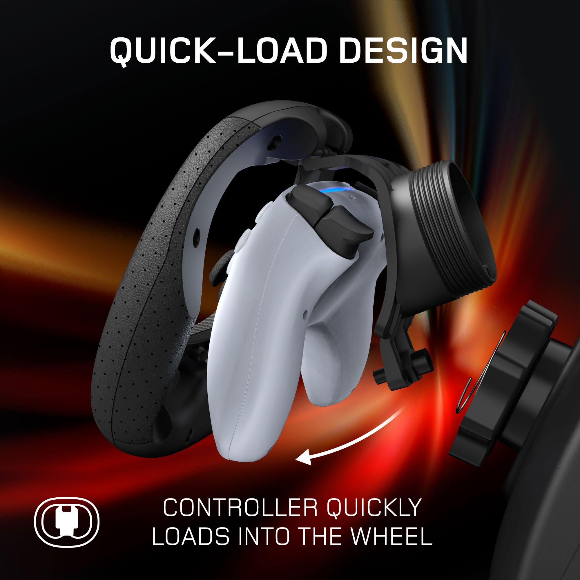 Gioteck FR5 Racing Wheel Dock zur Steuerung von DualSense und DualEdge PS5, PC, kompatibel mit Steam Deck – Automatische Zentrale – Nur für Spiele mit Bewegungssensor – Kompatibel mit GT7