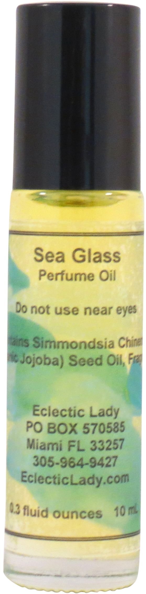 Eclectic Lady Sea Glass Perfume Oil, 0.3 Oz Portable Roll-On Fragrance with Long-Lasting Scent, Delightful Essential Oils and Jojoba Oil For Daily Use