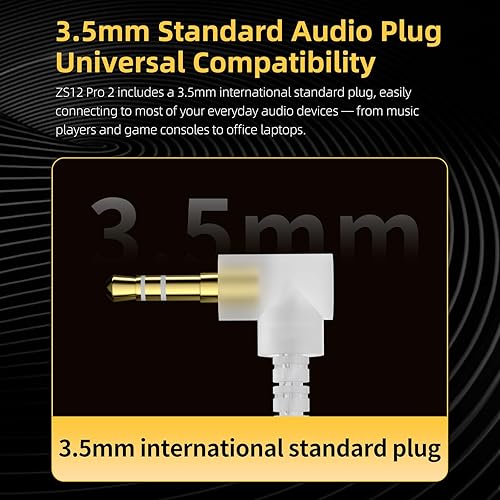 Miniatura 9 de KZ ZS12 PRO Auriculares con monitor de oído de 2 pulgadas, 5BA+1DD 6 auriculares híbridos para juegos con cable, sonido de claridad de alta