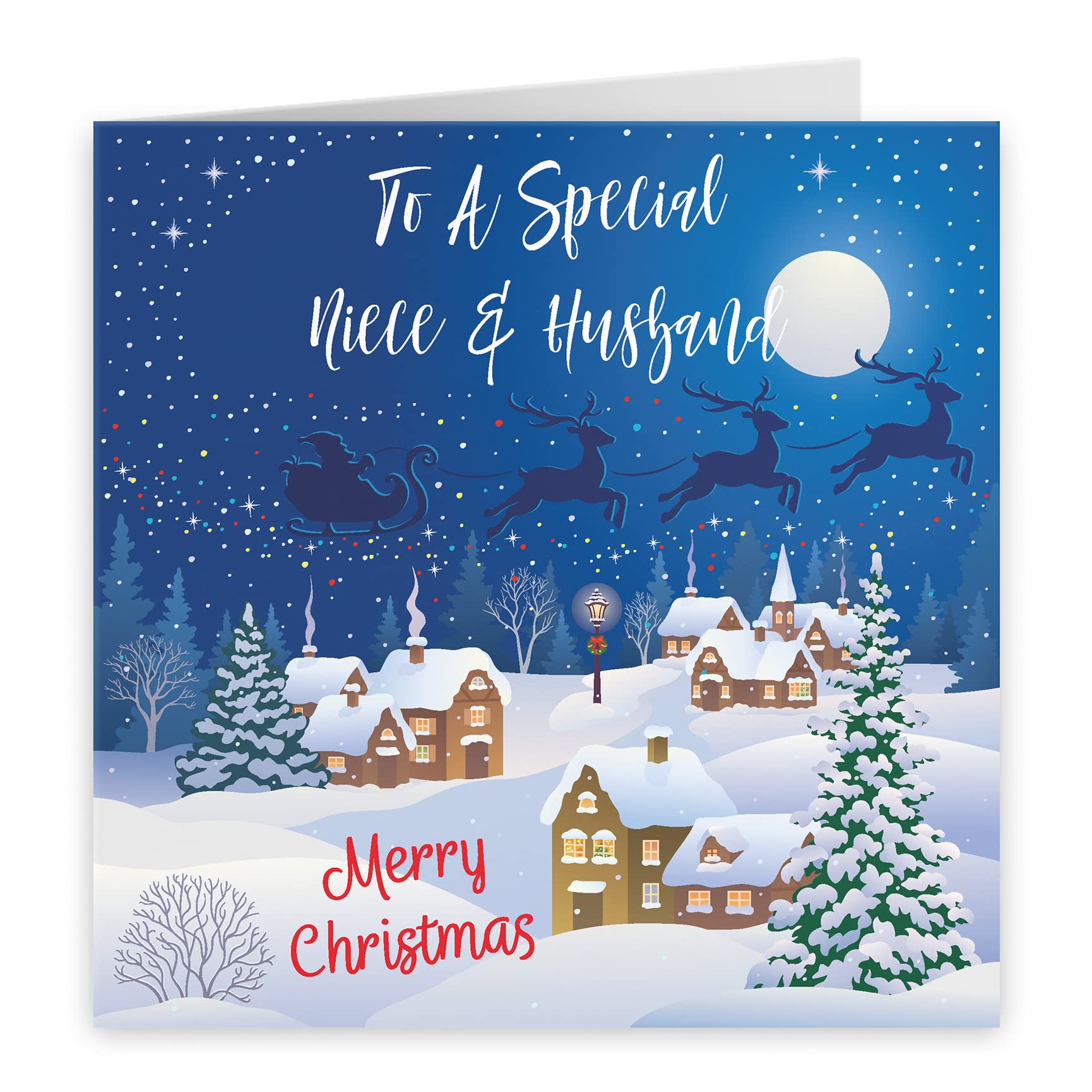 Hunts England, Niece And Husband Christmas Card, To A Special Niece & Husband, Merry Christmas, Winter Wonderland Collection - Image 2