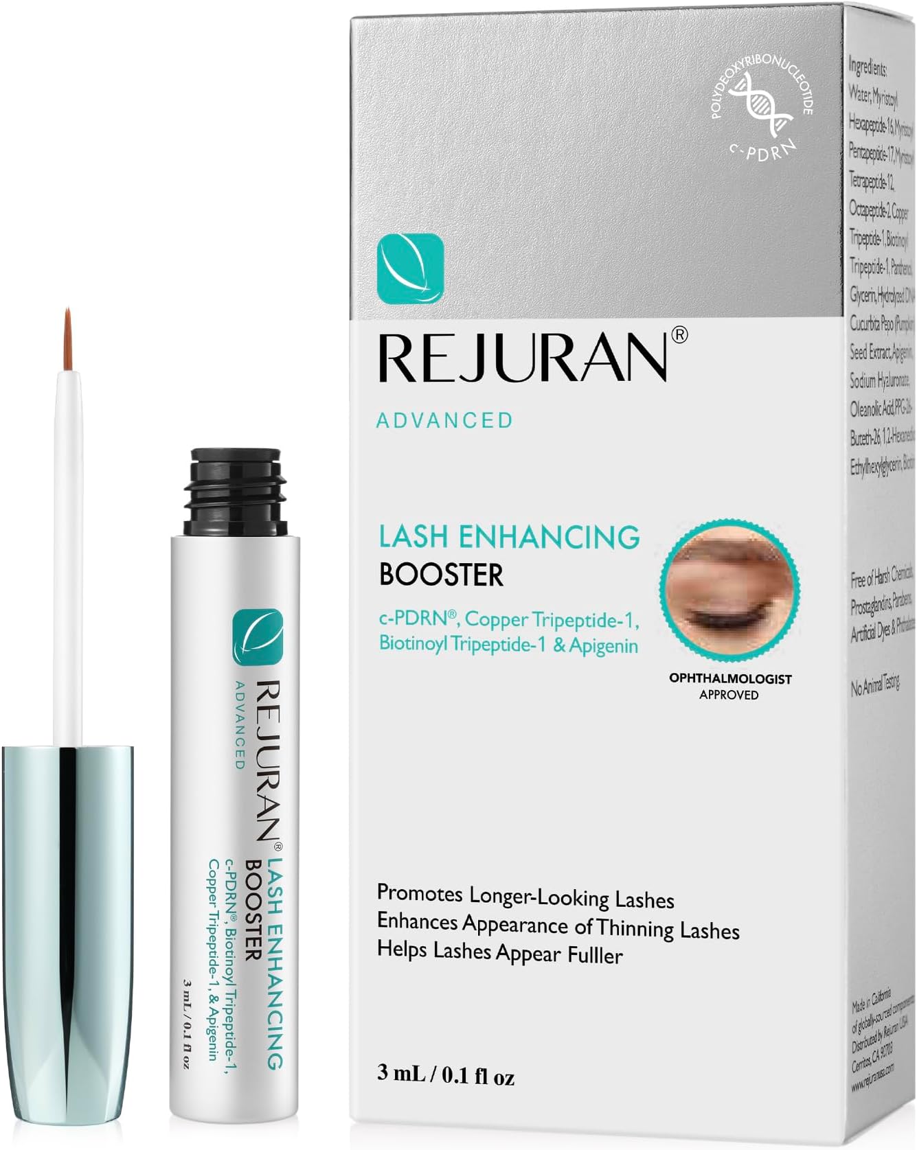 Advanced Lash Enhancing Booster (3ml) - Eyelash Growth Serum for Fuller, Stronger, Healthier Lashes with Biotin and c-PDRN®.