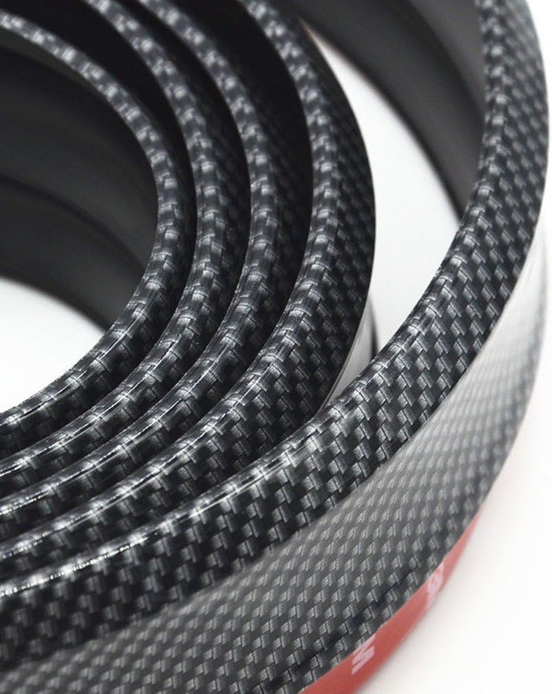 Bigetaige Universal Front Bumper Spoiler, 8.2ft/250cm Universal Carbon Fiber Front Bumper Lip Strip Splitter Spoiler
