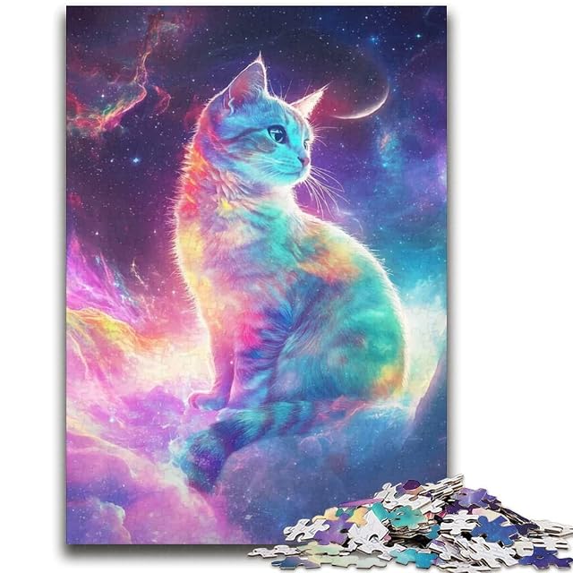 Foto 4 de 6 de Rompecabezas holográfico de Gato cósmico de 1000 Piezas Diversión Entrenamiento Cerebral Encaje Huecos…