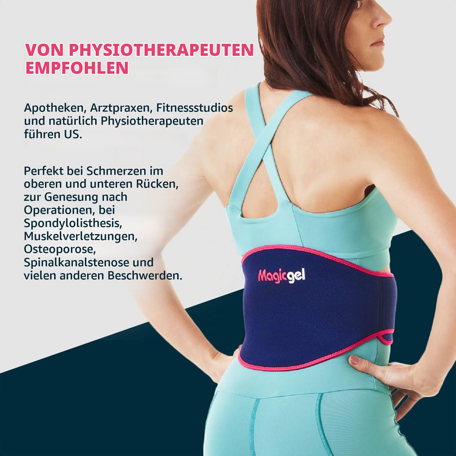 Magic Gel Rücken Ice Pack - Heiß oder Kalt Kompresse für Kreuz und Hüfte - Wiederverwendbares Kühlpad mit Verschluss auch für Schleimbeutelentzündung
