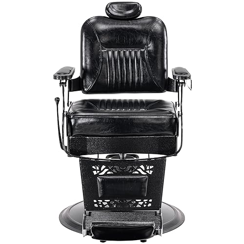 Miniatura 6 de BarberPub Silla de peluquería vintage de metal resistente, hidráulica multiusos, reclinable, para salón de belleza, spa, equipo de estilo 2925 (todo